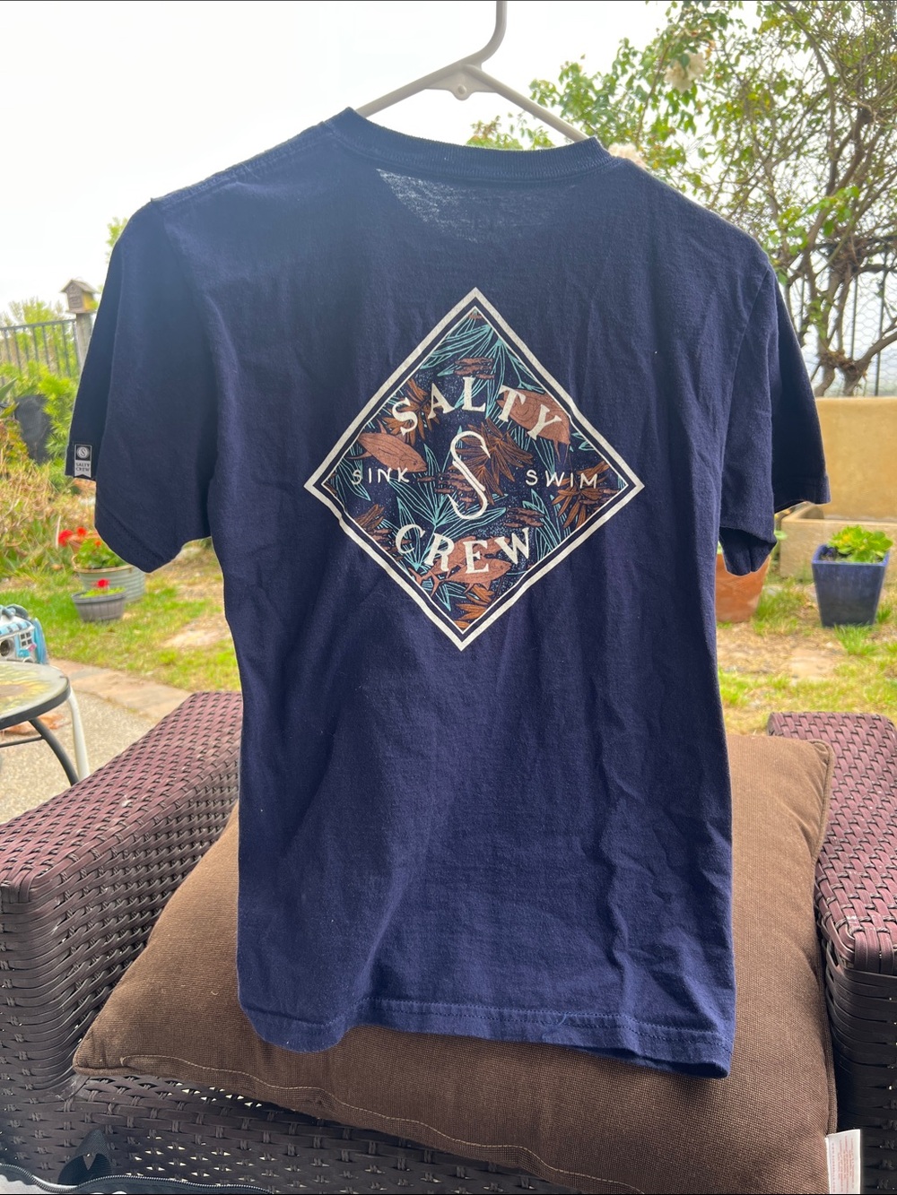 Salty Crew Navy Short Sleeve Graphic Tee with Tropical Diamond Logo